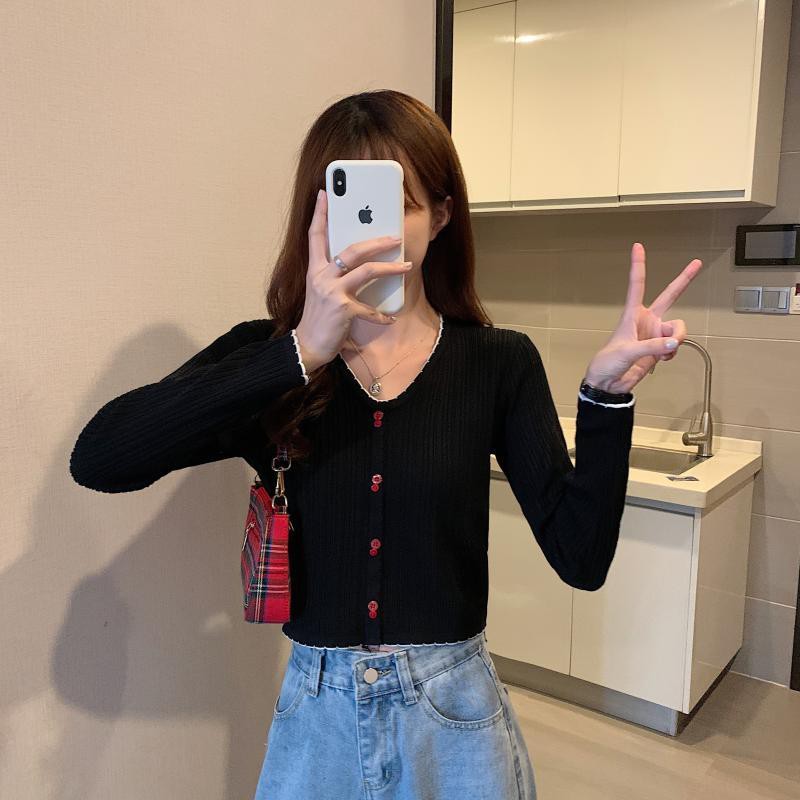 Áo khoác Cardigan dệt kim mỏng tay dài thời trang trẻ trung | BigBuy360 - bigbuy360.vn