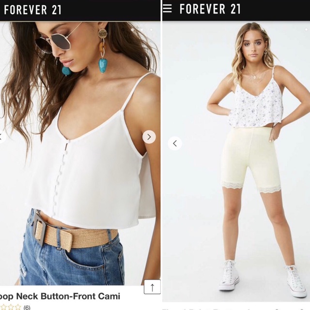 🏆FREESHIP 50K🏆 Croptop Hoa F21 VNXK | Áo Croptop Hai Dây Forever21