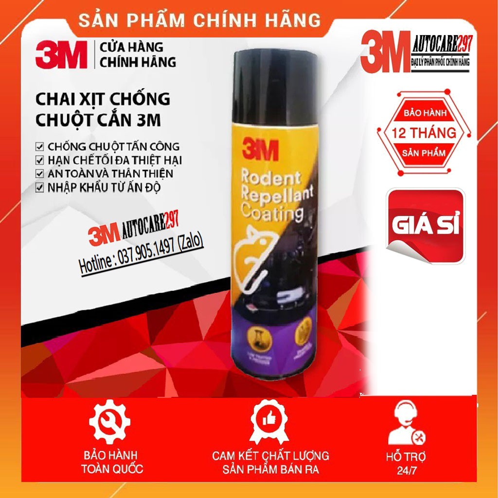 Chai Xịt Chống Chuột Ô Tô 3M 💖 Rodent Repellant Coating 250g 💖3M Autocare297💖