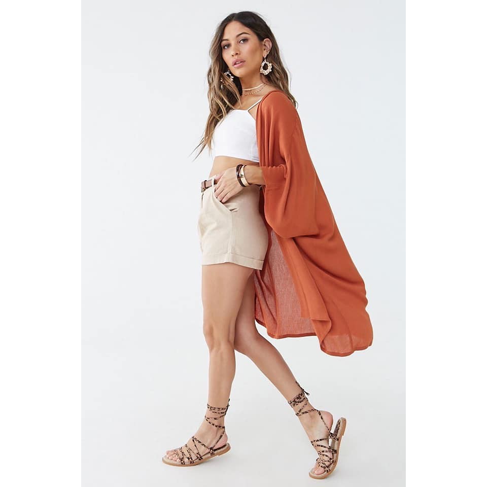 Áo khoác kiểu, Vải siu xô gân,mền mịn mát FOREVER 21