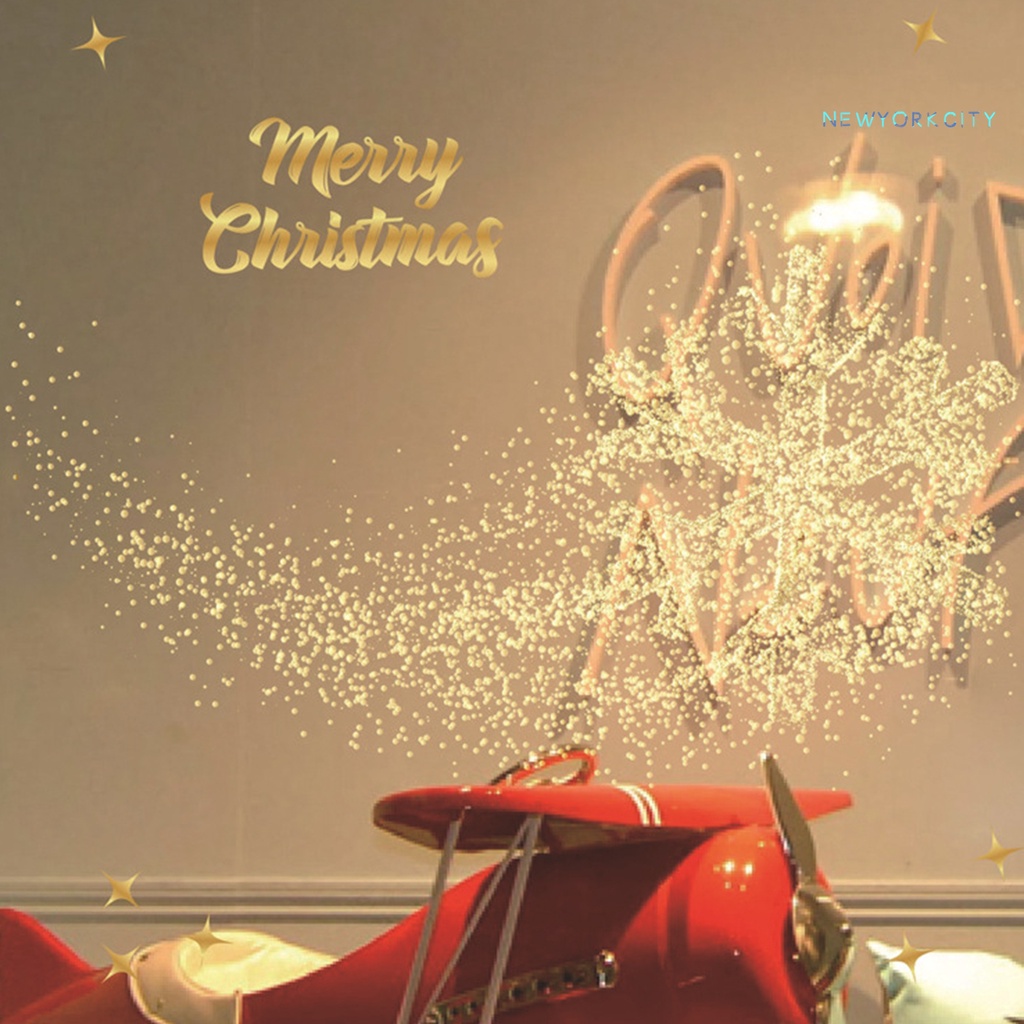 Miếng Dán Trang Trí Giáng Sinh Hình Tuần Lộc Màu Vàng Dễ Thương