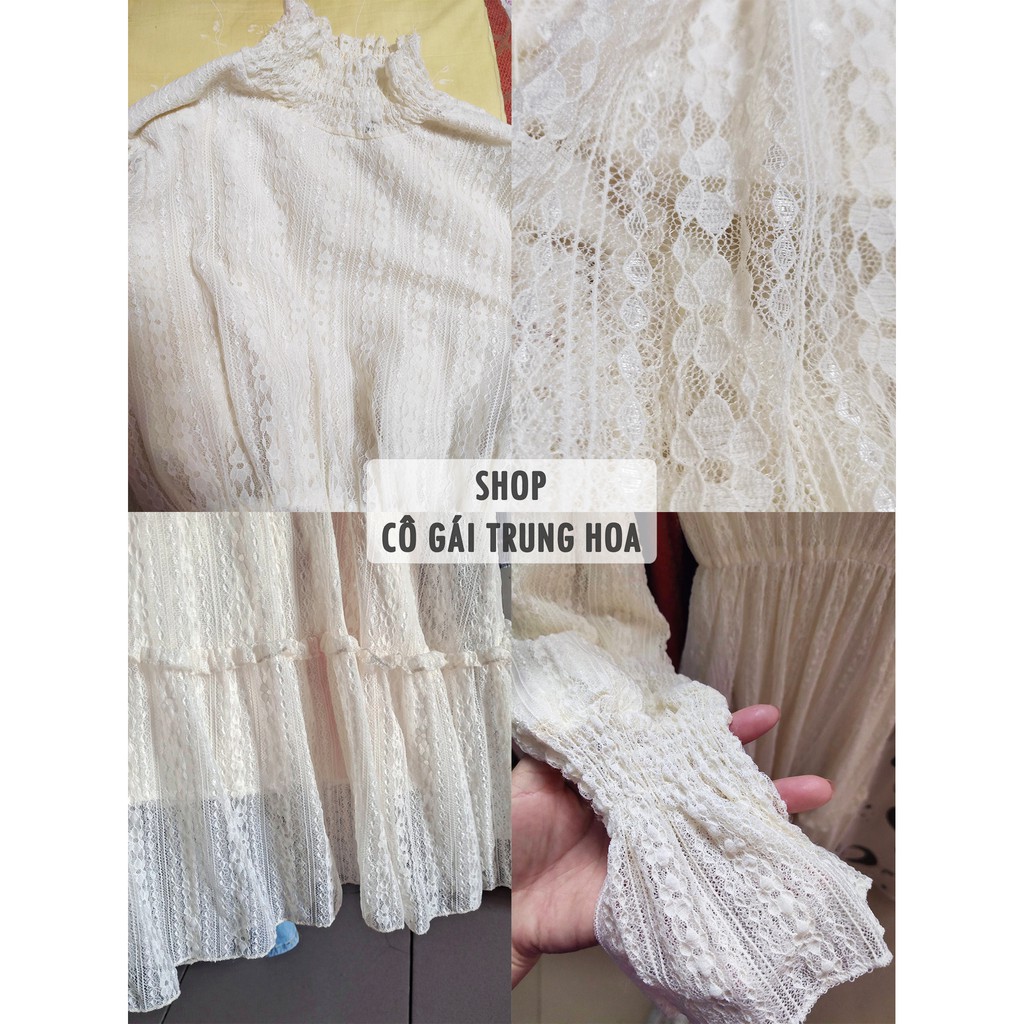 Váy/Đầm ren xòe hai lớp tiểu thư dáng dài qua gối