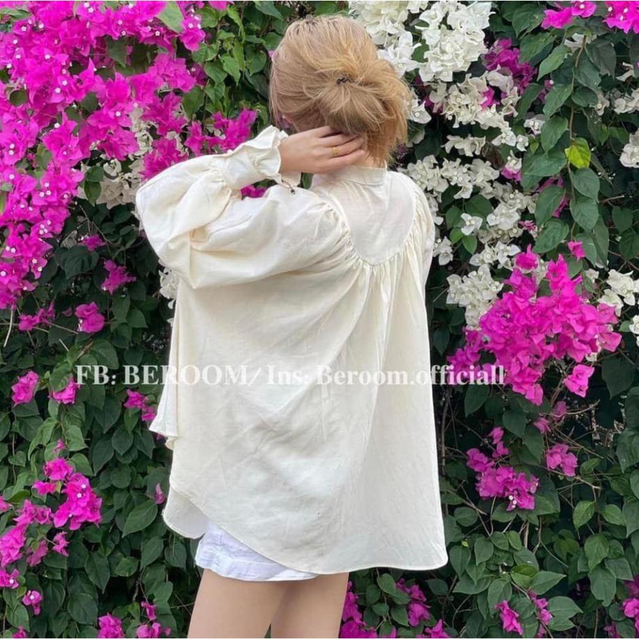 Áo sơ mi nữ trắng tay bo chun áo tay bồng tiểu thư màu trắng cực sang chảnh chống nhăn không nhàu cổ đức | BigBuy360 - bigbuy360.vn