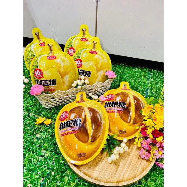 Kẹo dẻo sầu riêng, tỳ bà Thái Lan - hộp 88g