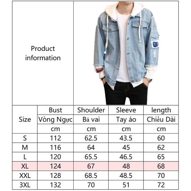 Áo Khoác Nam - áo Khoác Jean nam chất bò Xanh Trơn Nhạt Cao Cấp TTE303