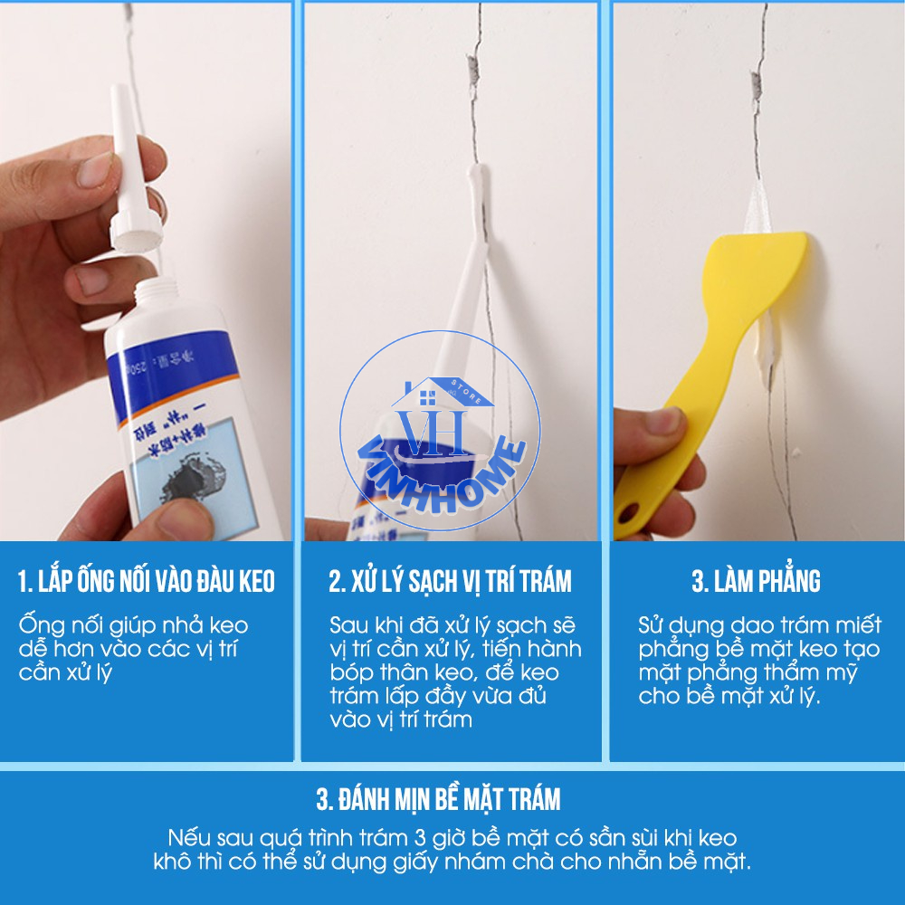 Keo trám tường/ Keo vá vết nứt tường nhà chống thấm, chống ẩm mốc