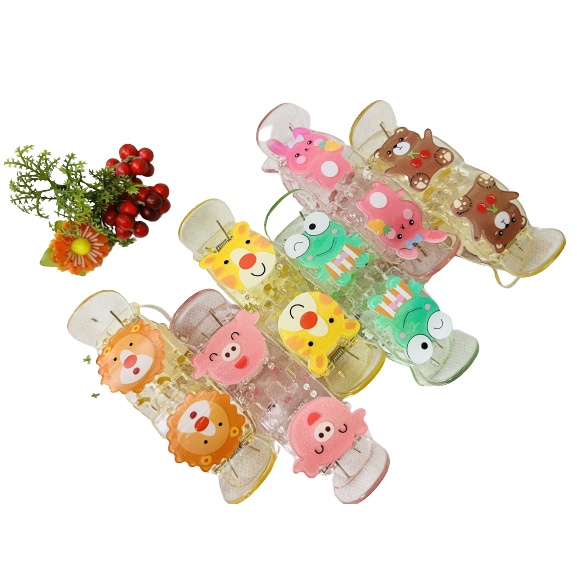 [Hình thật] Kẹp tóc càng cua 5 răng 3D cao cấp honey nhiều họa tiết dễ thương K5R