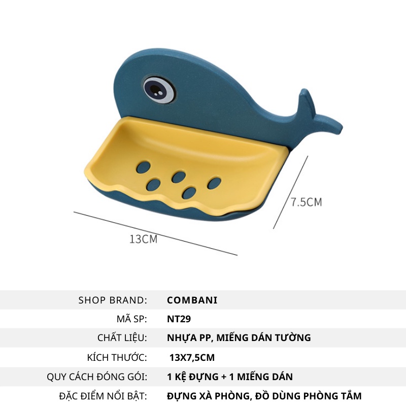 Kệ Đựng Xà Phòng Gắn Tường Nhà Tắm Hình Cá Akii Home NT29