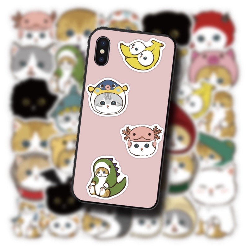 Bộ 40 Hình Dán Mẫu 2 Chống Thấm Nước, Stickers Mèo Cực Đáng Yêu Dán Mũ Bảo Hiểm, Trang Trí Học Tập, Quà Tặng Ý Nghĩa