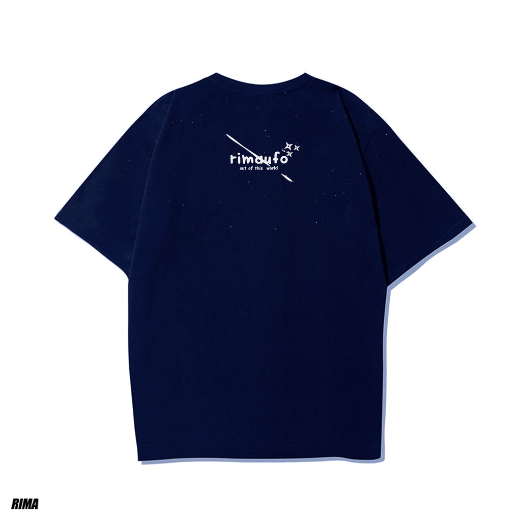 Áo Thun Tay Lở UFO Phông Rộng Nam Nữ Unisex Cotton Cao Cấp Đẹp Ngắn Freesize Hình Trắng Đen Xanh Navy Họa Tiết RIMA