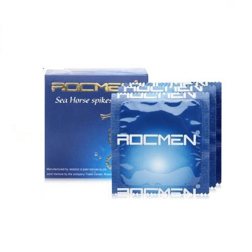 Bao Cao Su Gân Gai Tăng Khoái Cảm 10 chiếc Rocmen Cá ngựa xanh - Chính hãng