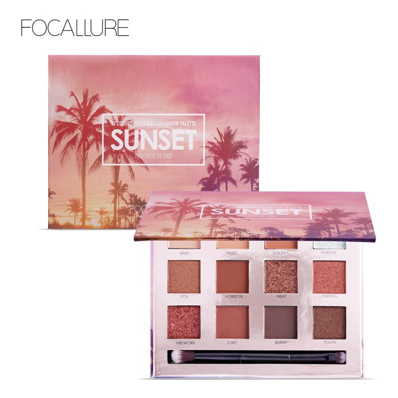 Bảng phấn mắt FOCALLURE 12 màu tông lì và tông nhũ hỗ trợ trang điểm | BigBuy360 - bigbuy360.vn