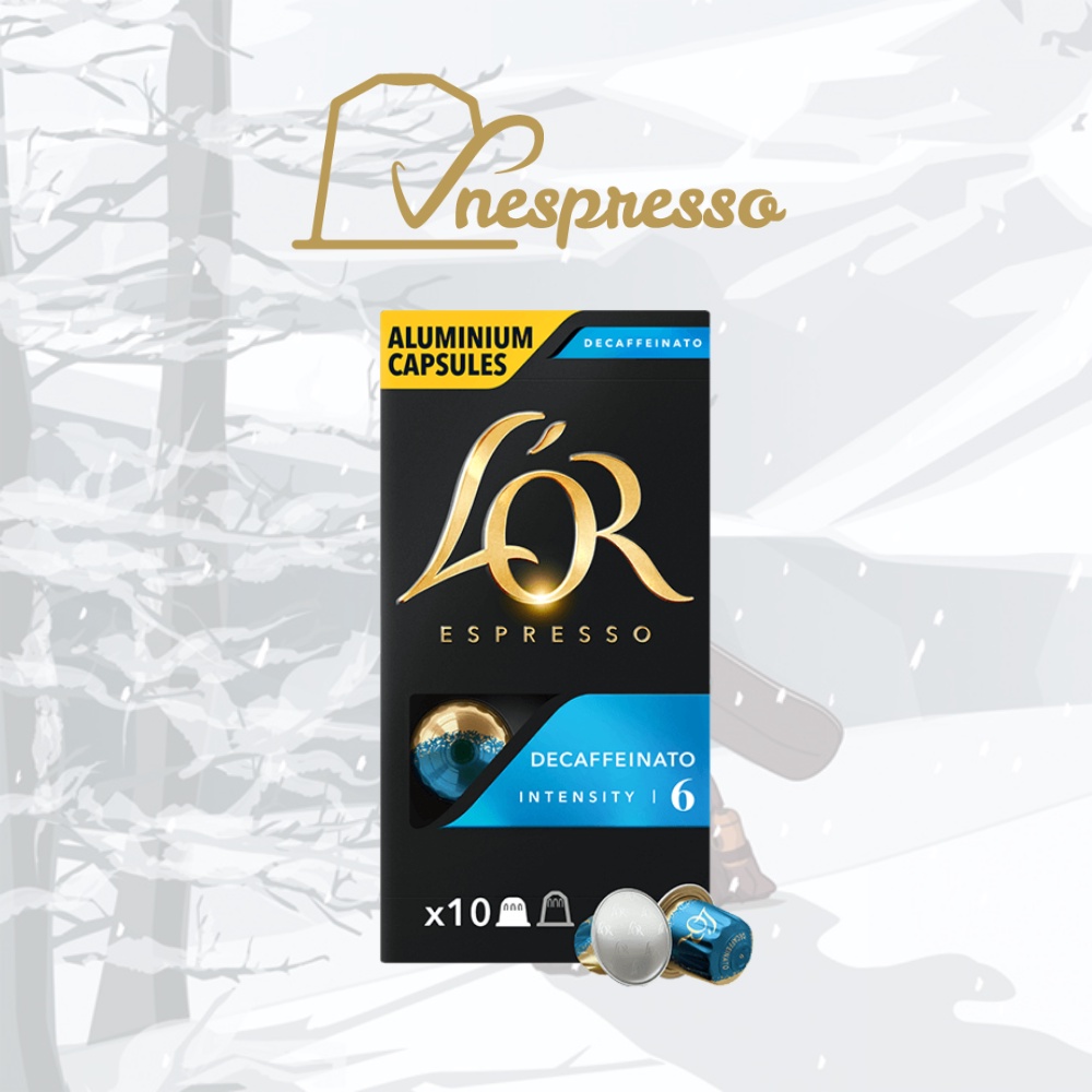 Viên nén cà phê Nespresso compatible L'OR Decaffein - Hộp 10 coffee capsules