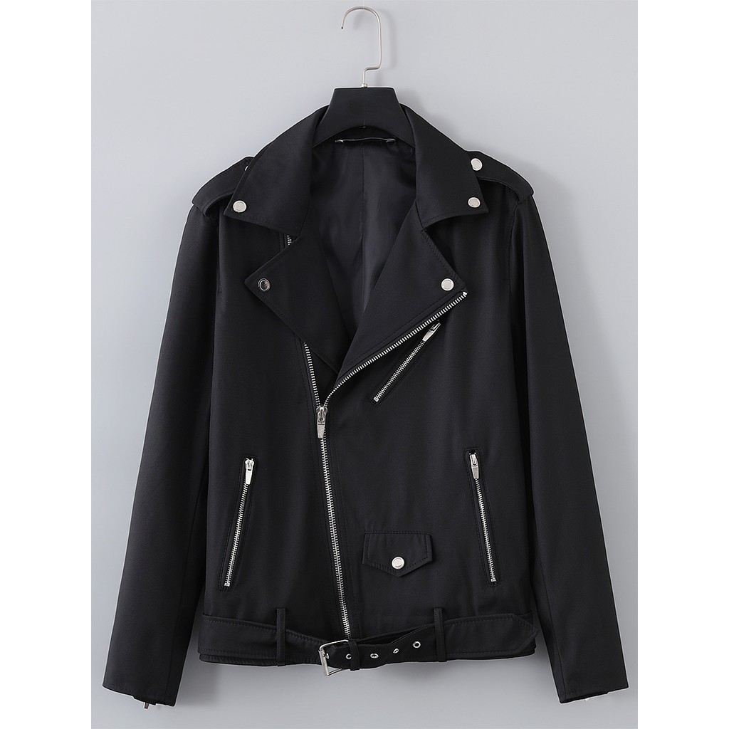 ÁO KHOÁC ZARA MAN BIKER JACKET VẢI MÀU ĐEN