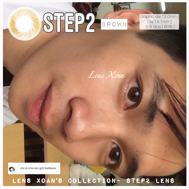 KÍNH ÁP TRÒNG STEP2 BROWN CỦA LENS ME ( 6 THÁNG) : Lens nâu vân xoáy trong veo tự nhiên | Lens Xoắn ( GIÁ 1 CHIẾC)