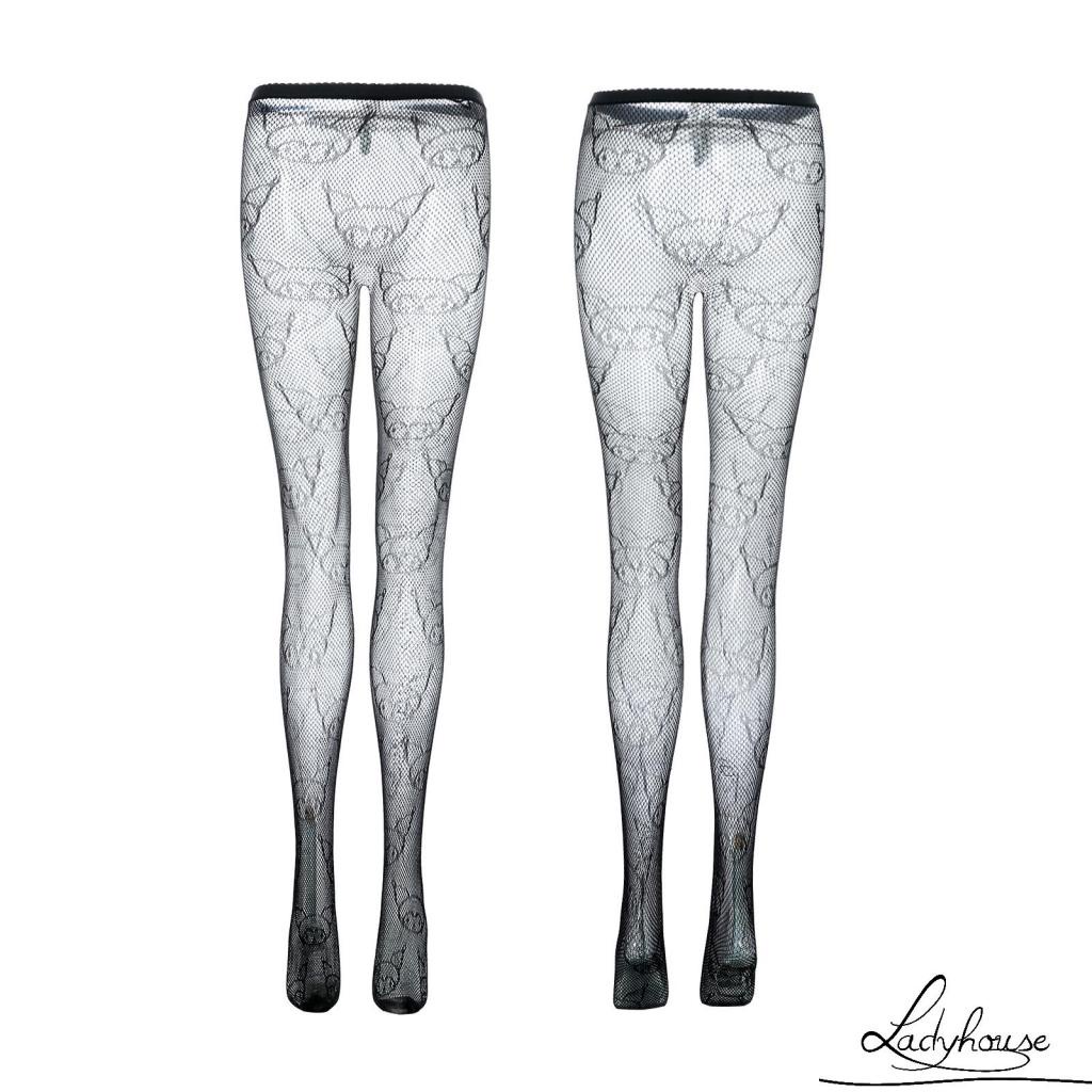 Quần tất lưới rỗng họa tiết hoạt hình thời trang xuân hè cho nữ