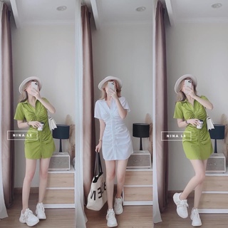 Đầm sơ mi nhún nẹp mini bigsize Kim Ngân (M/L/XL/XXL) 50 kg đến 90 kg DKN014