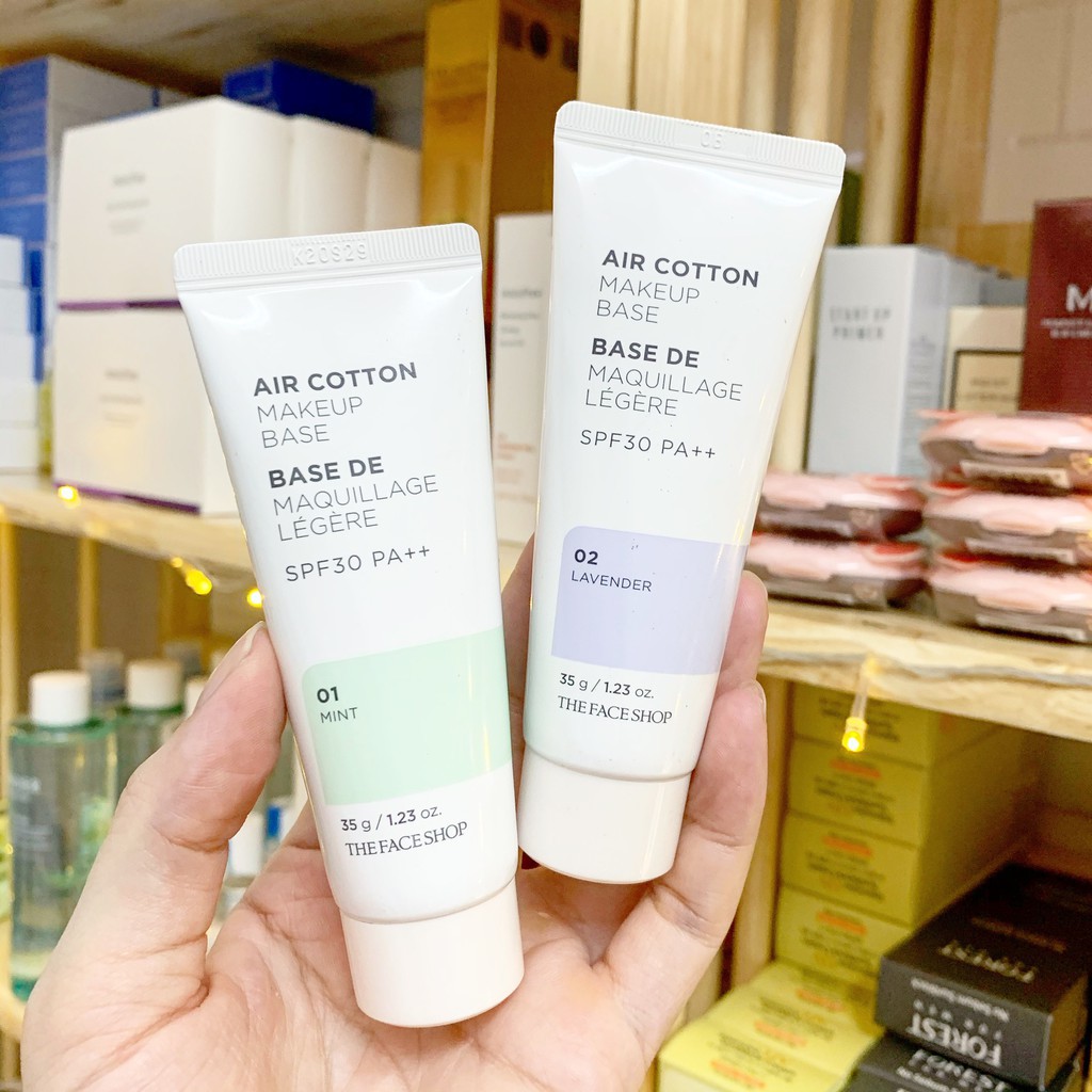 [CHÍNH HÃNG]KEM LÓT BASE THE FACE SHOP (XANH + TÍM)