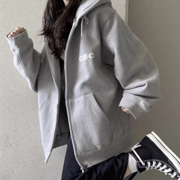 Áo khoác nỉ  Áo khoác hoodie dây kéo zip nam nữ form rộng Unisex chất nỉ ngoại 2 lớp dày dặn - LUXCY