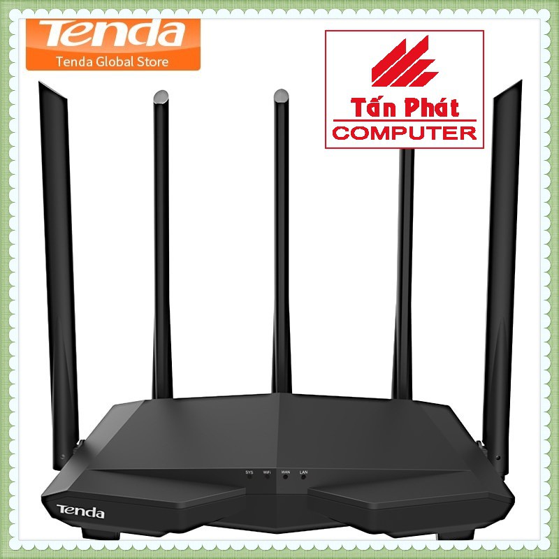 Thiết Bị phát Wifi chuẩn AC 1200Mbps Tenda AC7 (Đen) + 1 CÁP MẠNG