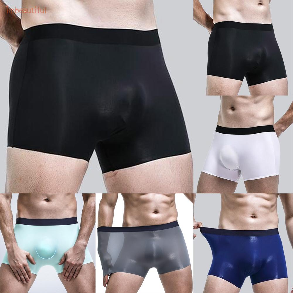 Quần lót boxer màu trơn không đường may 5 màu sắc tùy chọn chất lượng cao thời trang mới quyến rũ dành cho nam
