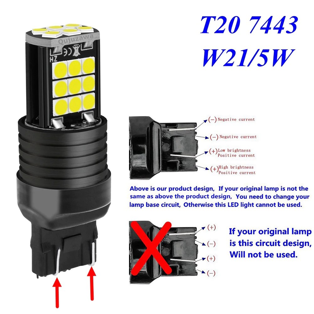 Đèn Led T20 7443 Dùng Thay Thế Đèn Hậu, Xi Nhan, Đèn Lùi Cho Ô Tô, Xe Máy 24 Mắt Chip 3030