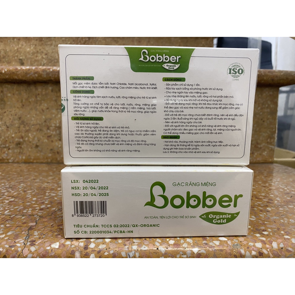 Gạc Rơ Lưỡi cho bé Bobber Mộc Can làm sạch và bảo vệ răng miệng cho trẻ hộp 30 gói