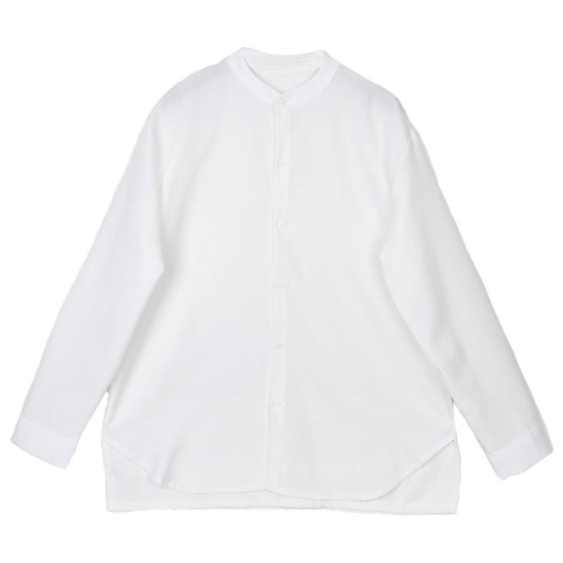 Áo Sơ Mi Form Rộng Phong Cách Hàn Quốc Cổ Trụ Dài Tay Tà Lượn Giấu Cúc , Chất Liệu Kate Lụa Thoáng Mát Mềm Mịn | BigBuy360 - bigbuy360.vn