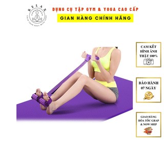 Dây Kéo Tập Gym YTPDAYKEO01 Dây Kéo Kháng Lực Đàn Hồi 4 Ống Cao Su Bàn Đạp Chân Cao Cấp Hỗ Trợ Tập Vai Lưng Mông Tại Nhà