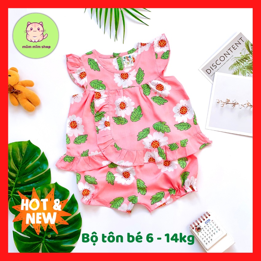 Đồ Bộ Bé Gái Xinh Xắn Cực Mát Ít Nhăn Cho Bé Từ 4-14kg
