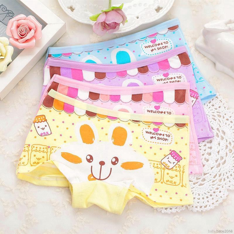 Quần lót cotton in họa tiết thỏ đáng yêu cho bé gái