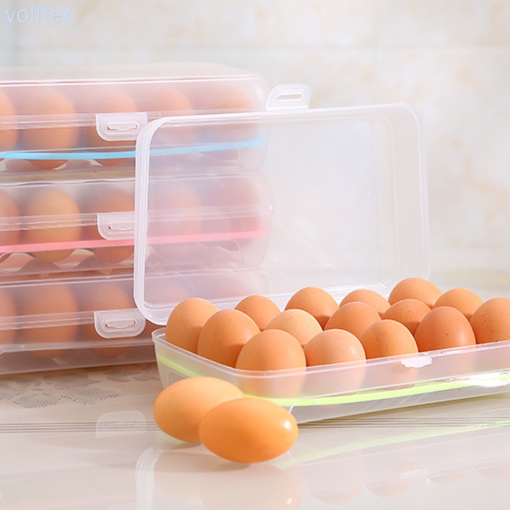 Khay nhựa đựng trứng 15 ngăn trong suốt có nắp đậy tiện lợi