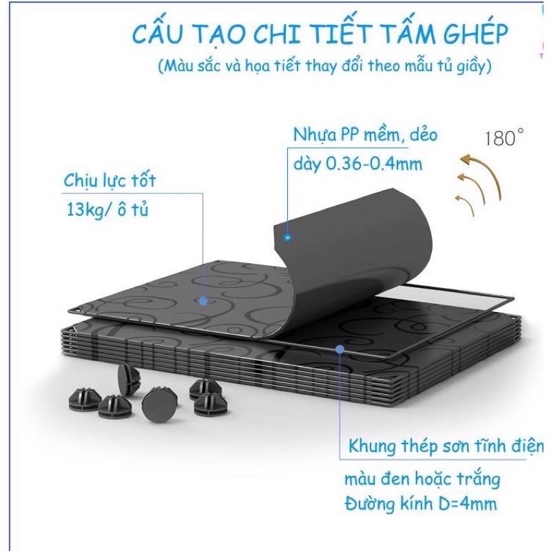 SALE- Tủ Đựng Giày Lắp Ghép 20 Ô chia ngăn. Mỗi ngăn để được 2 đôi.