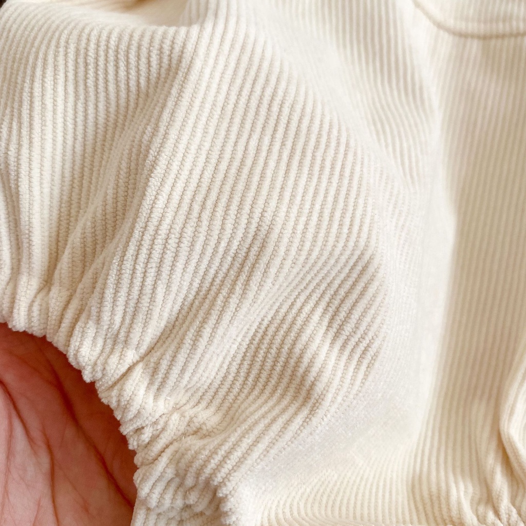 Bộ Áo Thun Cotton Tay Dài Kẻ Sọc + Quần Tam Giác 2 Màu Hình Gấu Cho Bé