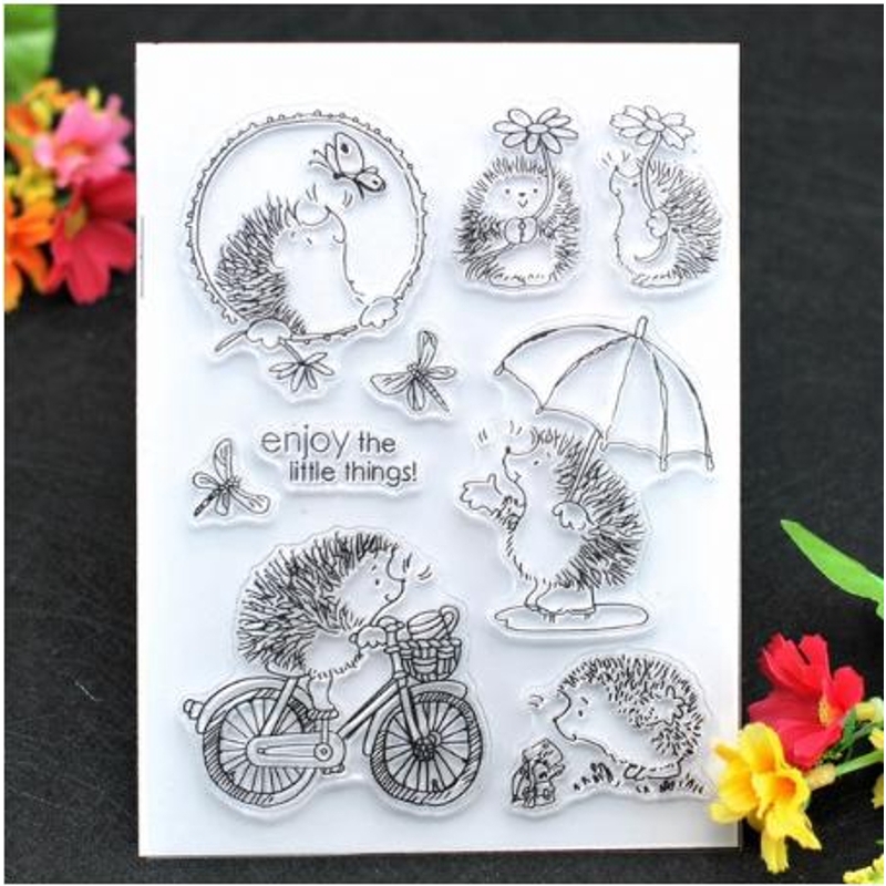 Hedgehog Transparent Clear Rubber Stamps DIY Scrapbooking Embossing Album Card