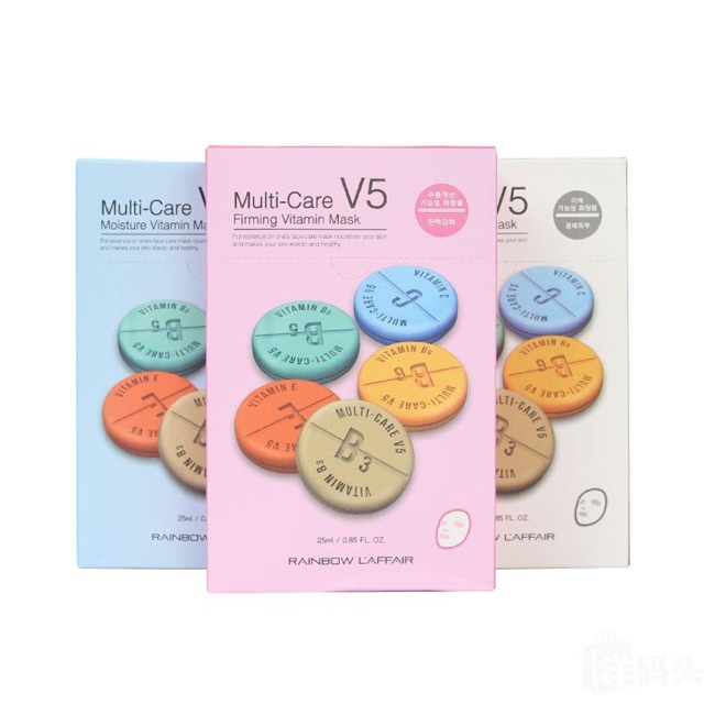 Mặt Nạ Giấy Dưỡng Da Rainbow L’affiar Multi care V5