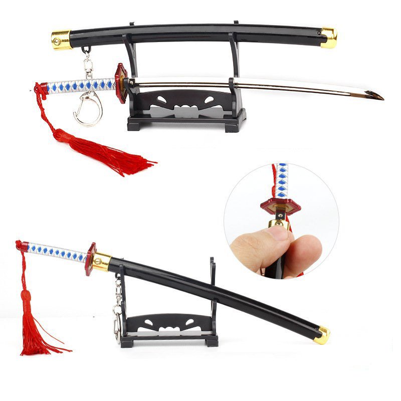 ☁☾❦(Tặng Đế Kiếm - 22cm) Mô Hình Móc Khóa Tomioka Giyuu Kimetsu No Yaiba [Thép Đặc]
