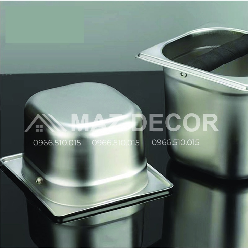 Hộp Hộc Đập Bã Cafe, Đựng Bã Cà Phê Inox Cao 10 - 15cm