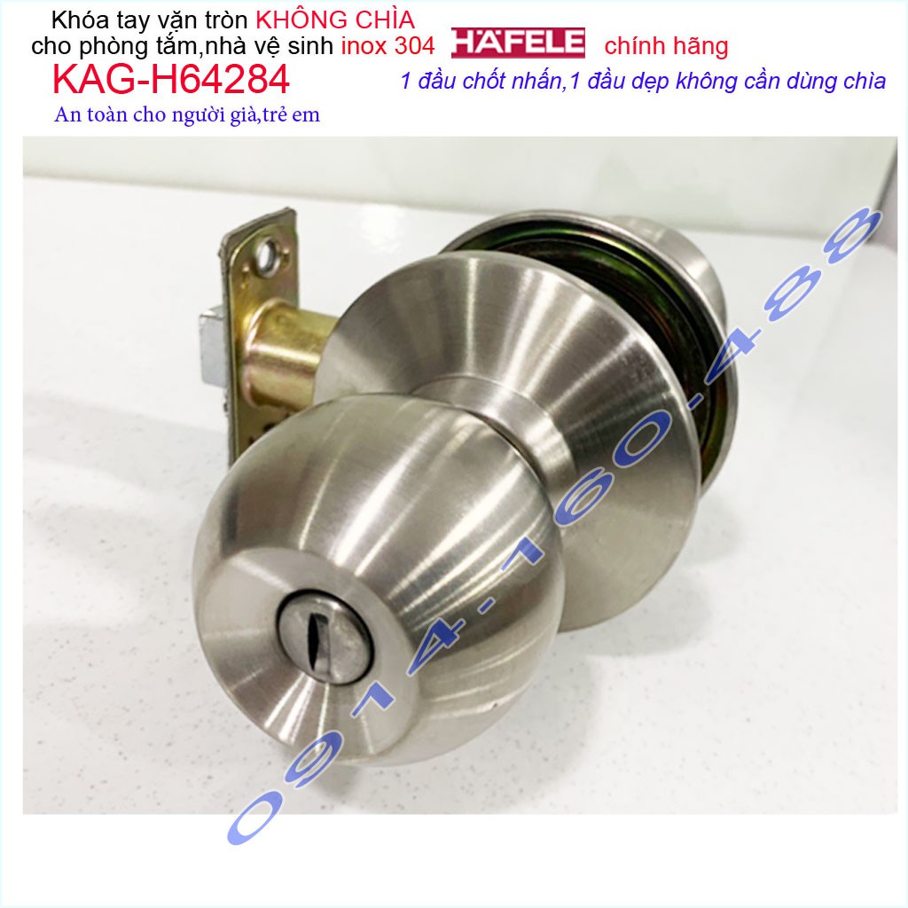 Khóa cửa WC Hafele KAG-H64284 cao cấp, khóa tay nắm tròn không chìa cho nhá tắm cao cấp siêu bền sử dụng tốt