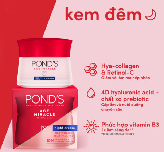 Kem Dưỡng Da POND'S Age Miracle Ban Đêm (50g)