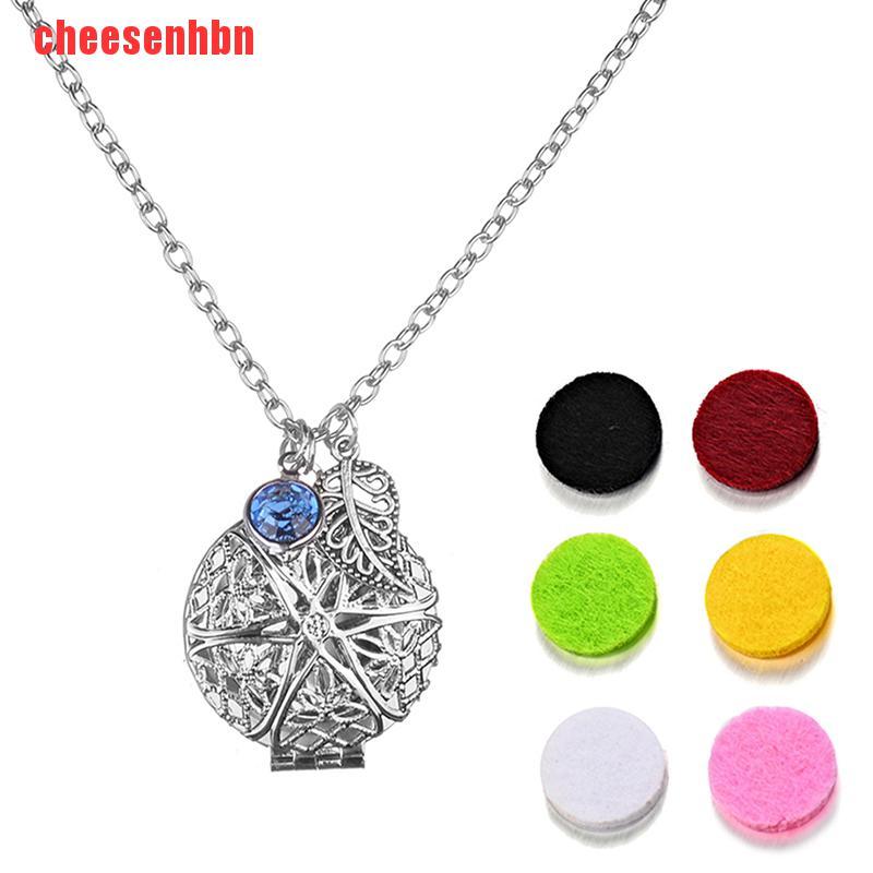 [cheesenhbn]Dull 6Pads Locket Necklace Fragrance Aromatherapy Essential Oil Diffuser Pendant