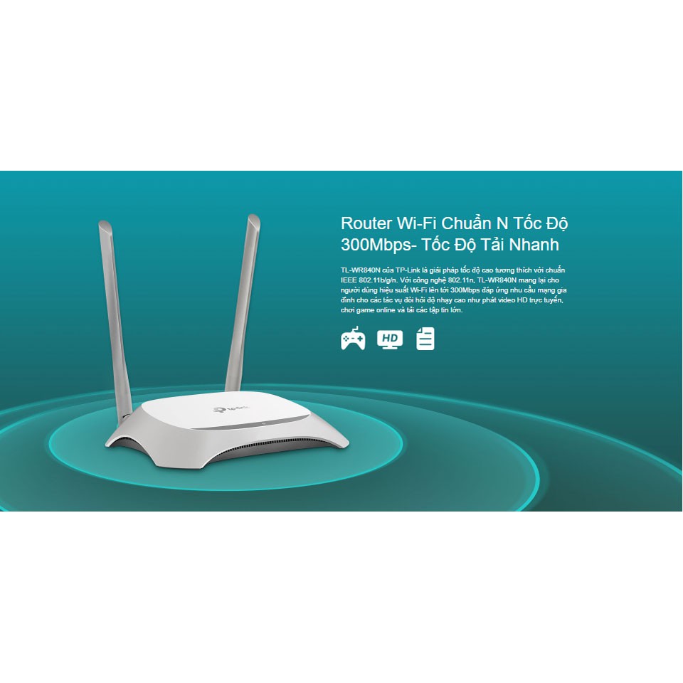 Router WiFi TP-Link TL-WR841N (300Mbps) - Thiết bị phát wifi chính hãng