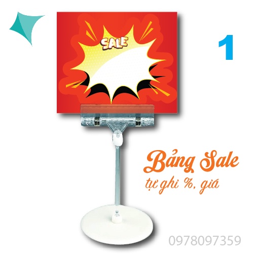 Bảng sale giảm giá, đồng giá, mua 1 tặng 1, hàng mới về, xả hàng,sticker sale, live 2 mặt fomex 3mm không kèm kẹp