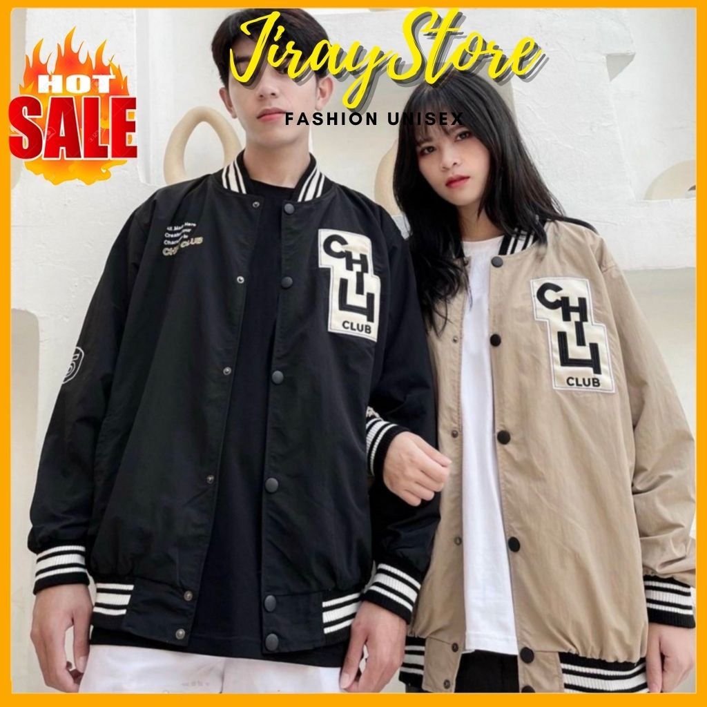 [Quà Tặng] Áo Khoác Bombers Bóng Chày - Áo Khoác Dù Nam Nữ Unisex - CHILLI 2 Màu - JIRAY.STORE