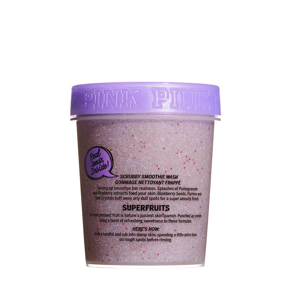 Sữa tắm tẩy tế bào chết Victoria's Secret PINK Berry Scrub Scrubby Smoothie Wash with Pomegranate Extract 283g (Mỹ)