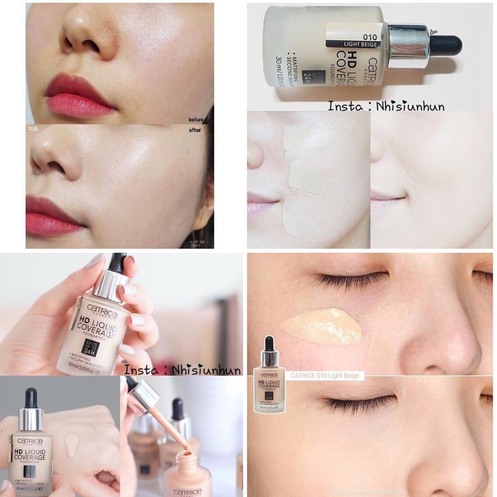 Kem Nền Che Khuyết Điểm Và Bảo Vệ Da Catrice HD Liquid Coverage Foundation màu 010 – Đức Chính Hãng