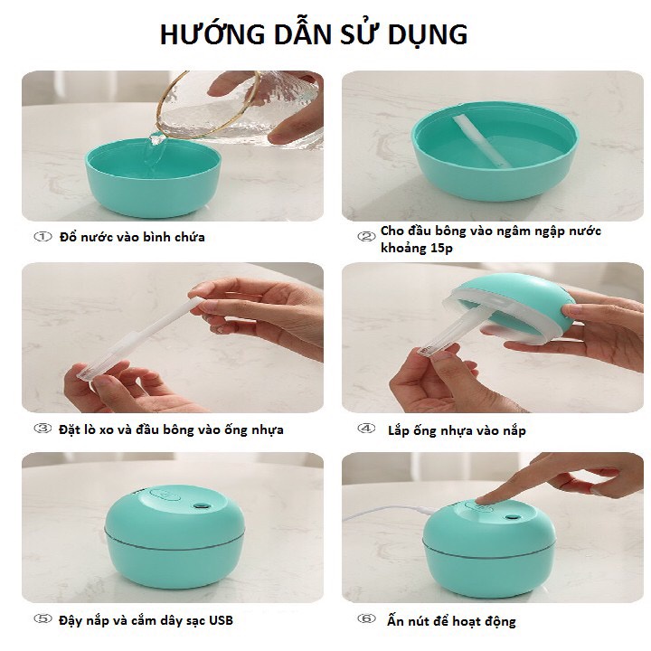 Máy phun sương tạo ẩm, khuếch tán tinh dầu, dung tích 330ml