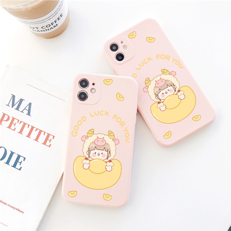 Ốp lưng iphone Bé đồng tiền cạnh vuông 5/5s/6/6plus/6s/6splus/7/7plus/8/8plus/x/xr/xs/11/12/pro/max/plus/promax | BigBuy360 - bigbuy360.vn