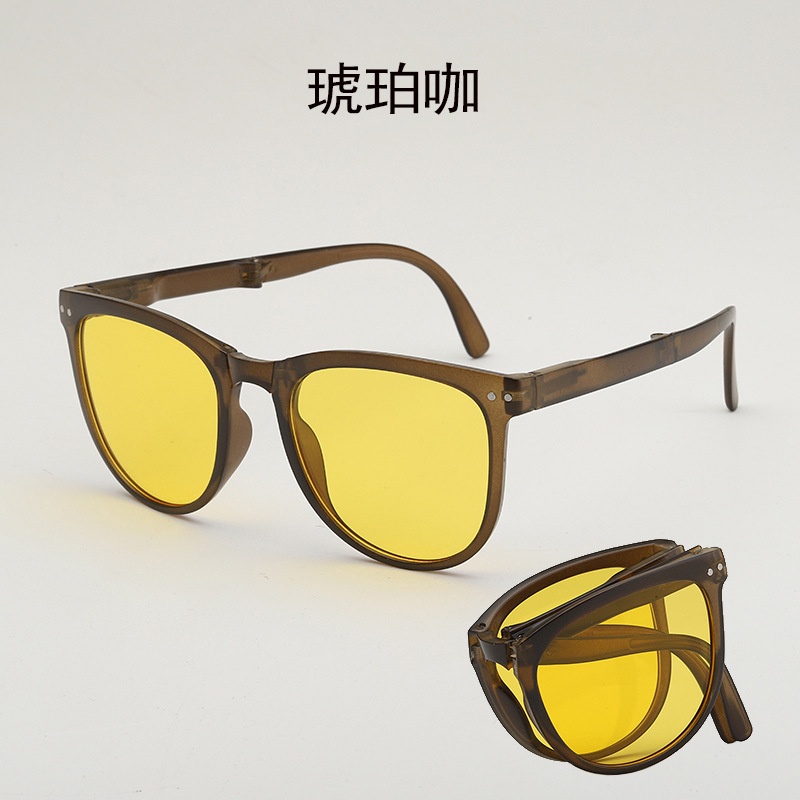 Kính Mát Hình oval Gọng oval Chống Tia UV Gấp Gọn Tiện Dụng Thời Trang Cho Nam Và Nữ