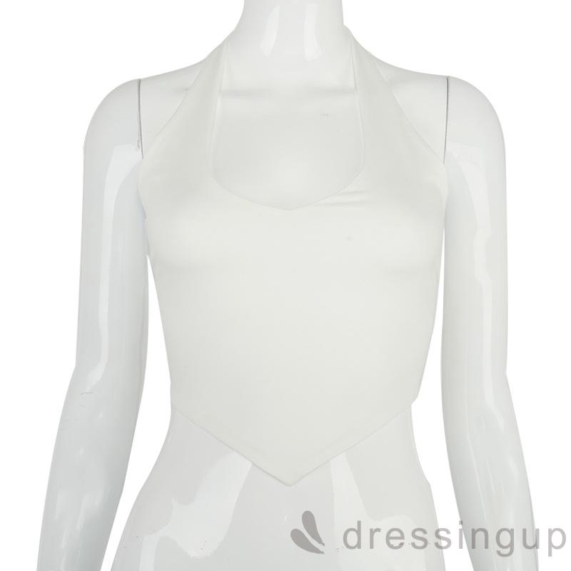 Áo Croptop Màu Đơn Sắc Thiết Kế Cổ Chữ V Quyến Rũ Cho Nữ